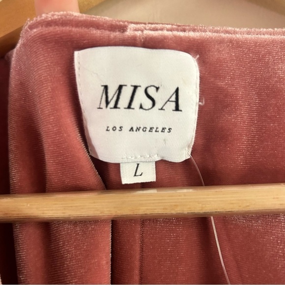 Misa Los Angeles Desma Velvet Wrap Dress in Pink sz L - Picture 4 of 5